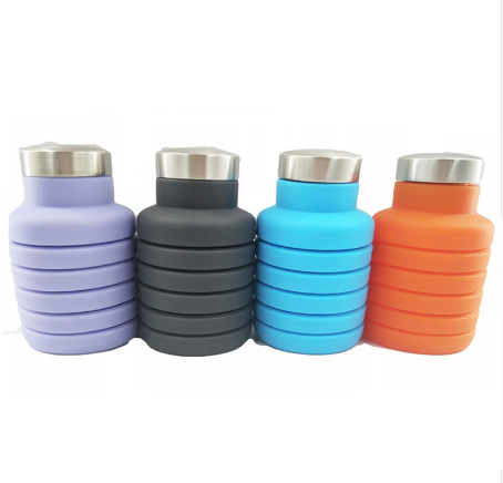 500ML Portable Silicone Water Bottle Retractable Folding Coffee Bottle Outdoor Travel Drinking Collapsible Sport Drink Kettle