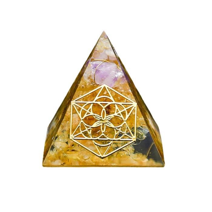 Natural Crystal Pyramid Ornaments Transfer Lucky Spiritual Ogan High Frequency Healing Energy Tower