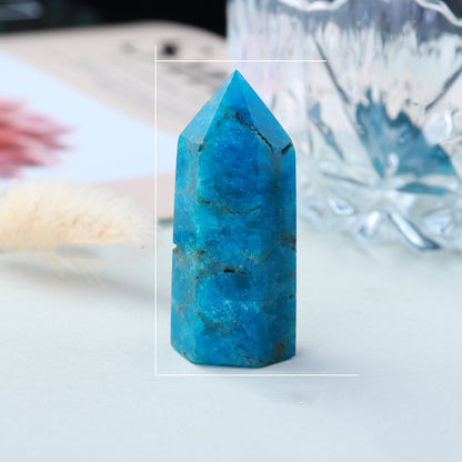 Blue Apatite Point Healing Crystal Stone Tower Reiki Energy