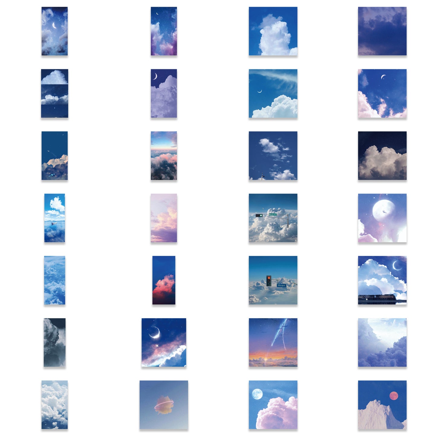 50 Healing Style Stars And Clouds Stickers