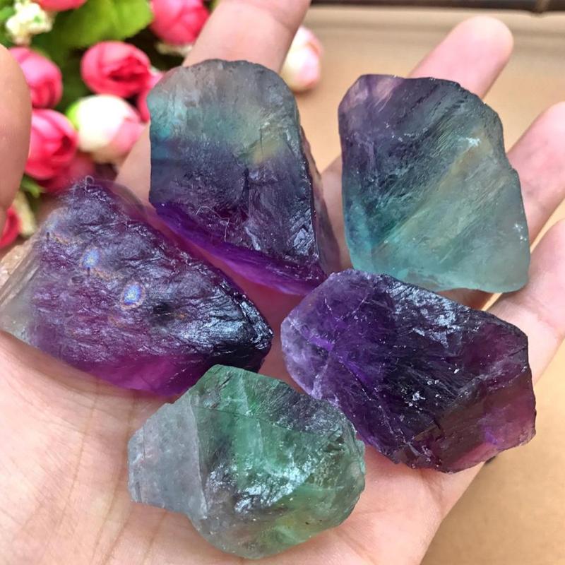 1 Pcs Natural Color Fluorite Tumbled Healing Reiki Stone