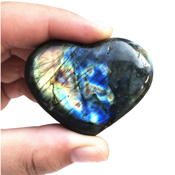 Labradorite Heart Moonstone Positive Energy Reiki Gems Crystal Heart Healing