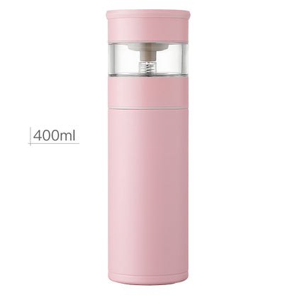 Men's And Women's Tea-water Separation Stainless Steel One-key Tea-water Separation Tea Cup