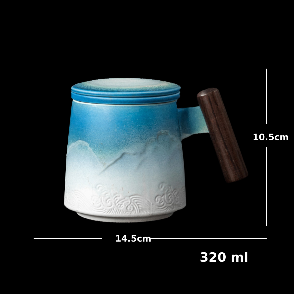 Tea water separation filter tea cup with lid