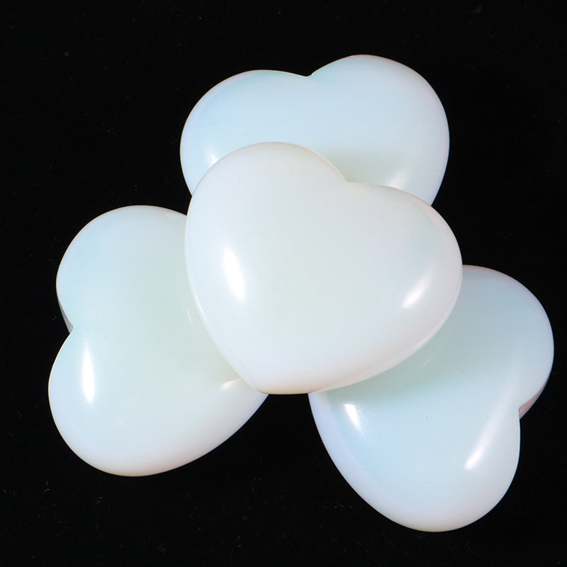 4pcs Natural crystal opal heart energy healing