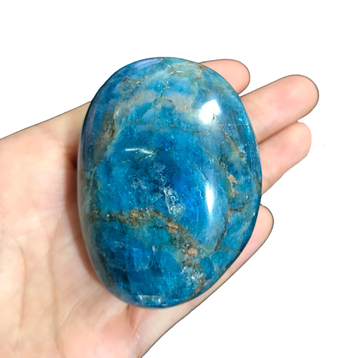 Natural blue apatite stone sphere crystal reiki healing ball