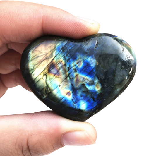 Crystal Labradorite Palm Stone Healing Quartz Gemstone