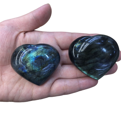 Crystal Labradorite Palm Stone Healing Quartz Gemstone