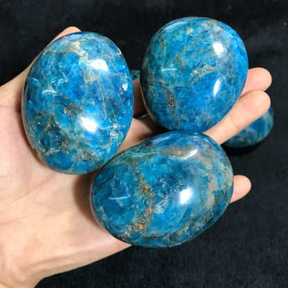 Natural blue apatite stone sphere crystal reiki healing ball