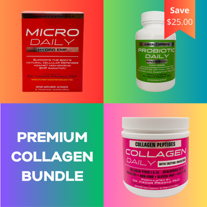 Premium Bundle EMF Hydro + Probiotic + Collagen