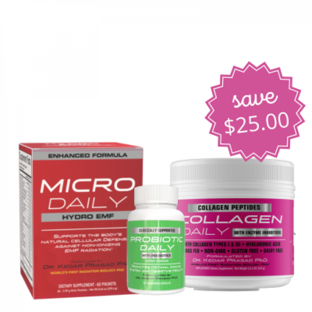 Premium Bundle EMF Hydro + Probiotic + Collagen