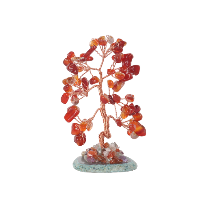 Japanese Healing Decoration Citrine Red Agate Table Ornament