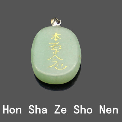 Engraved Japanese Religious Reiki Healing Pattern Pendant