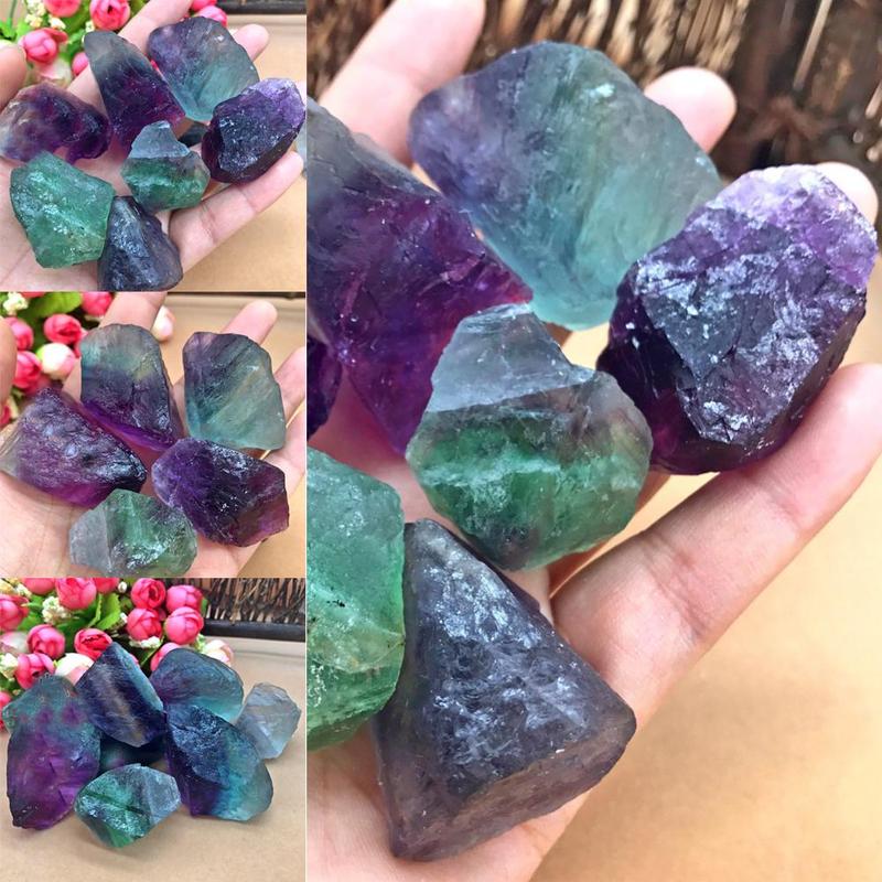 1 Pcs Natural Color Fluorite Tumbled Healing Reiki Stone