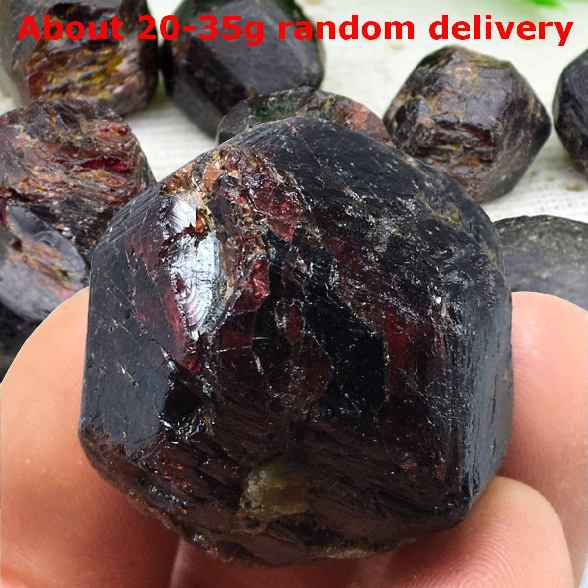 1Pc Natural Red Garnet Quartz Crystal Gemstone Healing Ene