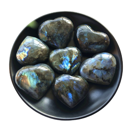 Labradorite Heart Moonstone Positive Energy Reiki Gems Crystal Heart Healing